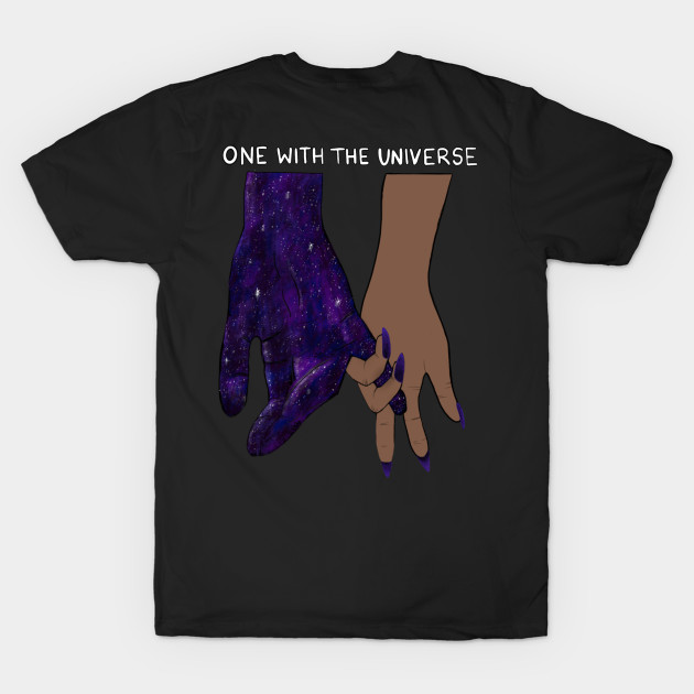 One with the universe galaxy hands by Sorbelloart